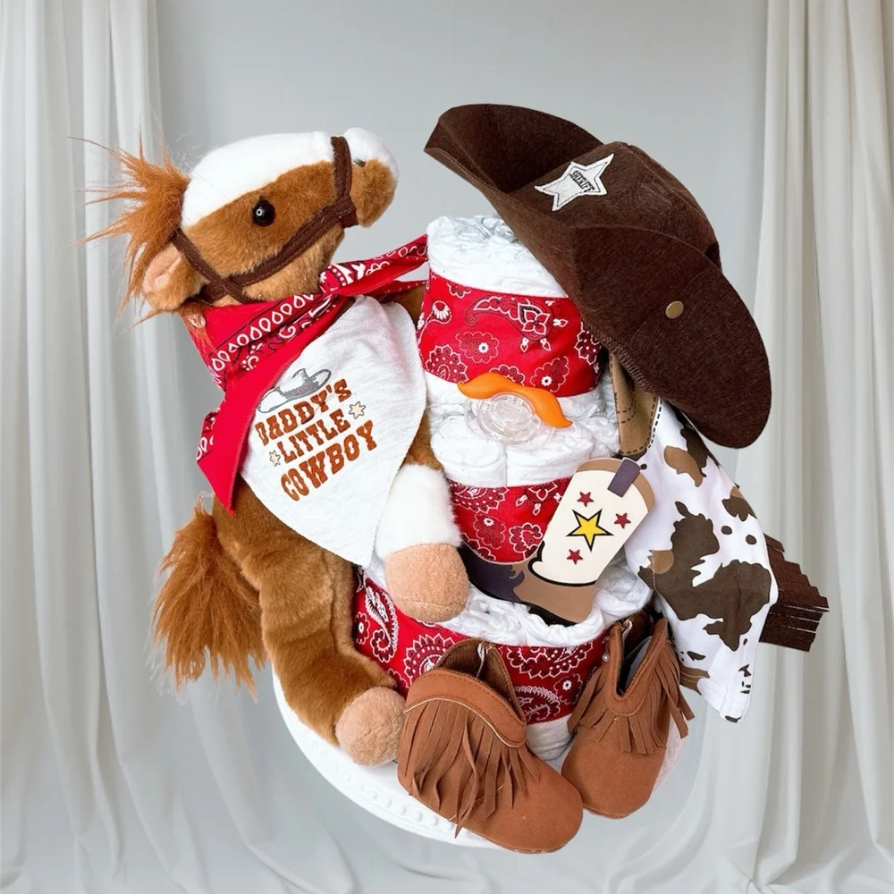 Cowboy Diaper Cake, Wild West Baby Shower Gift
